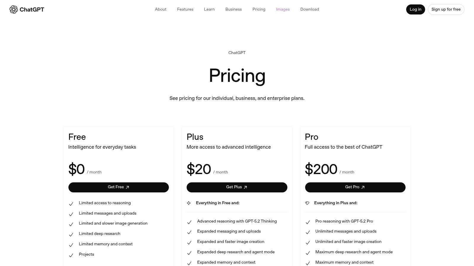 OpenAI ChatGPT (Plus, Pro, Business, Enterprise)